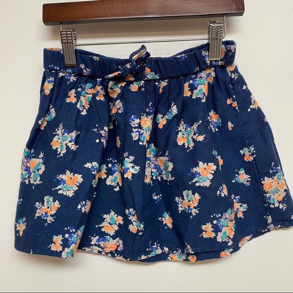 Old Navy girls blue orange floral skirt xs 5‎